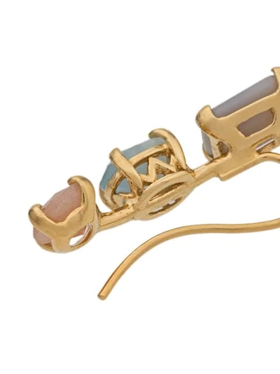 Shop Wouters & Hendrix Grey Agate Climber Earrings In Gold