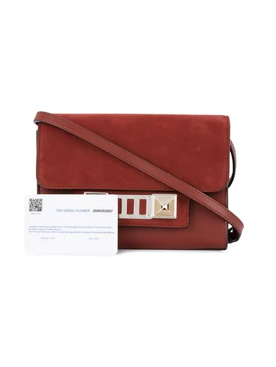 Shop Proenza Schouler Nubuck Ps11 Wallet With Strap In Red