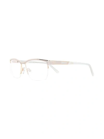 Shop Cazal Rectangle Frame Glasses In Neutrals