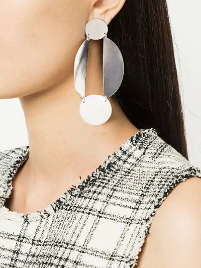 Shop Annie Costello Brown Long Split Circle Earrings In Metallic