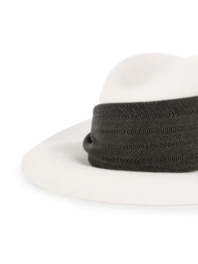 Shop Brunello Cucinelli Fedora Hat In White