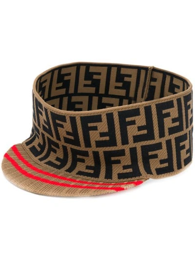 Shop Fendi Ff Logo Visor - Brown