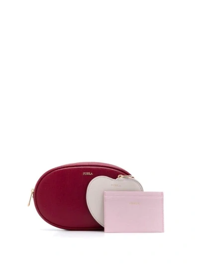 Shop Furla Oval Beauty Case In Red