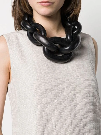 Shop Monies Chunky Chain Necklace In Black