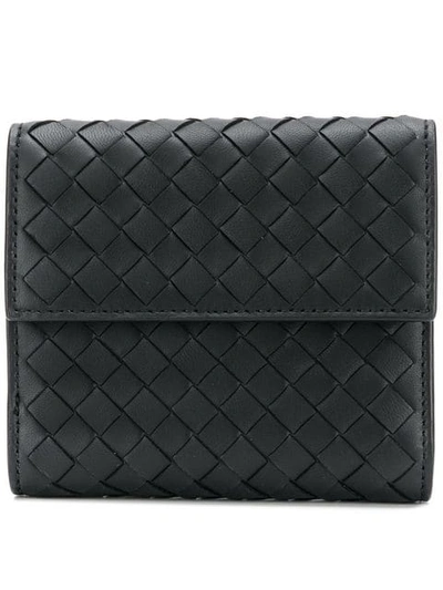 Shop Bottega Veneta Woven Wallet In Black