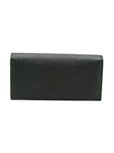 Shop Dolce & Gabbana Embroidered Continental Wallet In Black