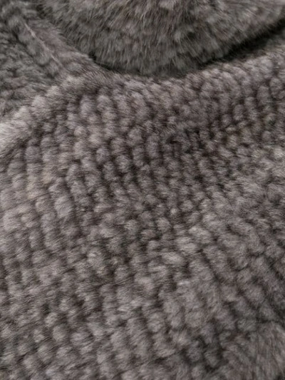 Shop Liska Long Fur Scarf In Grey