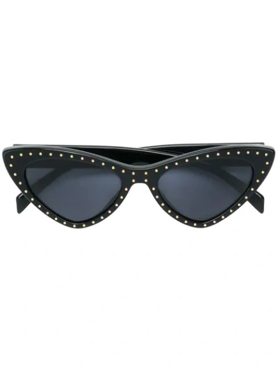 Shop Moschino Eyewear Sonnenbrille Mit Nieten In Black