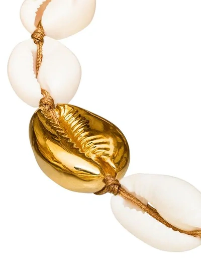 Shop Tohum Large Puka Natural Shell Bracelet In White