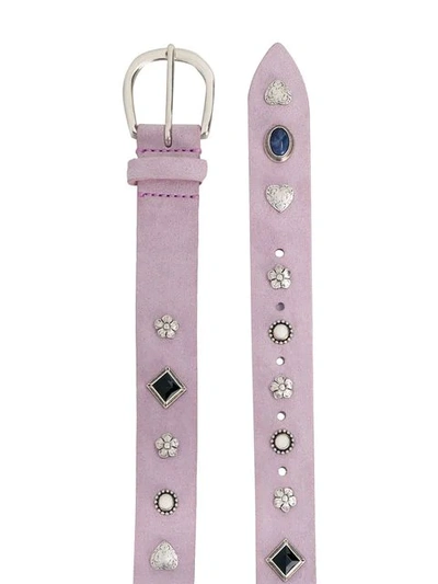 Shop Isabel Marant Charm Embellished Belt In Pink