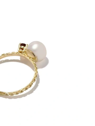 Shop Wouters & Hendrix Gold 18kt Yellow Gold Pearl & Garnet Ring
