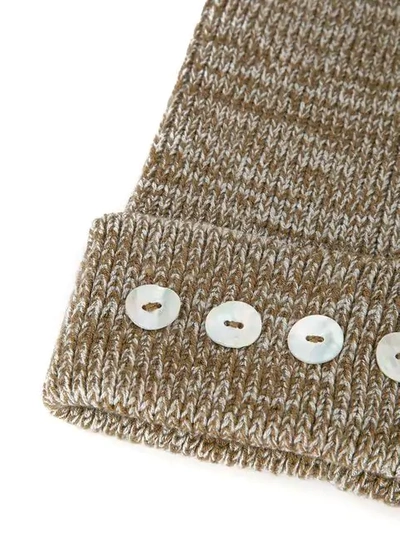Shop 0711 Isola Button-embellished Beanie In Brown