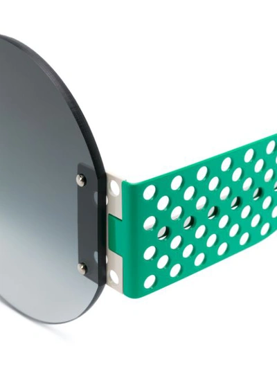 Shop Oxydo Round Tinted Sunglasses In Green