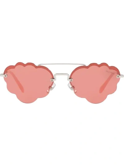 Shop Miu Miu Noir Sunglasses In Pink