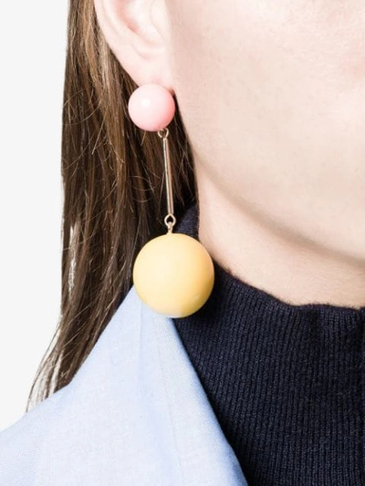 Shop Jw Anderson Sphere Drop Earrings - Yellow