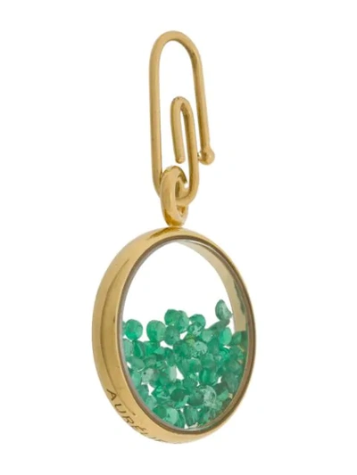 Shop Aurelie Bidermann Chivoir Emeralds Pendant/charm In Yellow