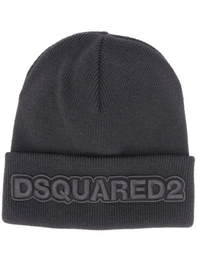 DSQUARED2 EMBROIDERED LOGO HAT - 黑色