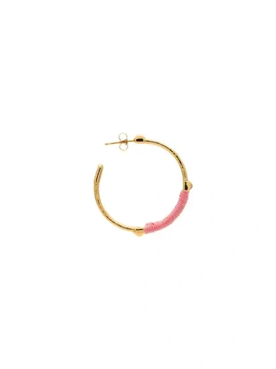 Shop Marte Frisnes Gold Metallic And Pink Dido Sterling Silver Hoop Earrings