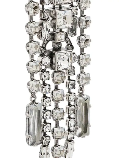 Shop Lanvin Crystal Embellished Drop Earrings In Silver