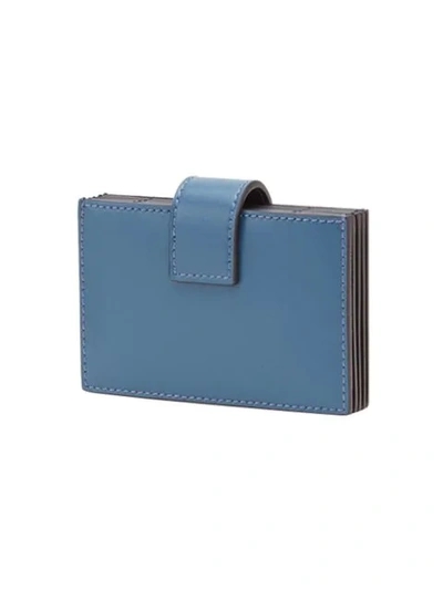 Shop Fendi Gusseted Card Holder In Blue