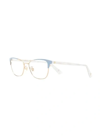 Shop Gucci Cat Eye Glasses In Metallic