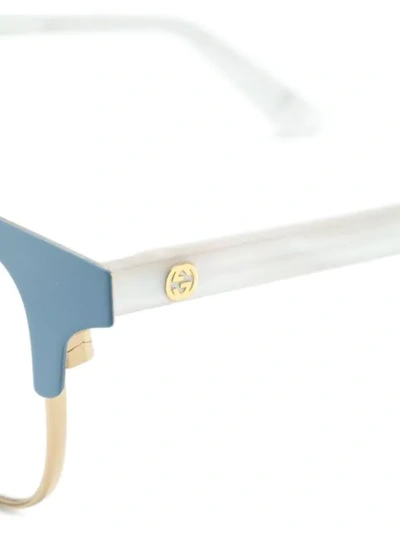 Shop Gucci Cat Eye Glasses In Metallic