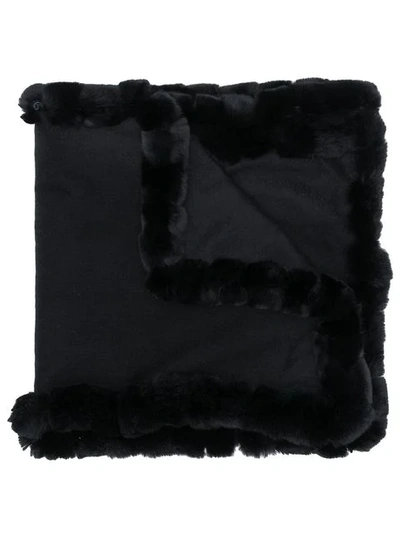 Shop N•peal Fur Trimmed Scarf In Black