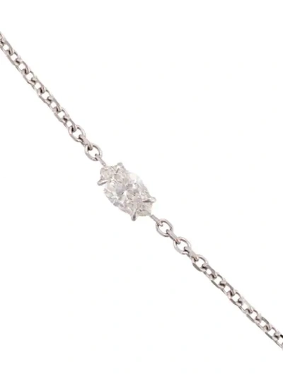 Shop Anita Ko 18kt White Gold Marquis Diamond Chain Bracelet In Silver