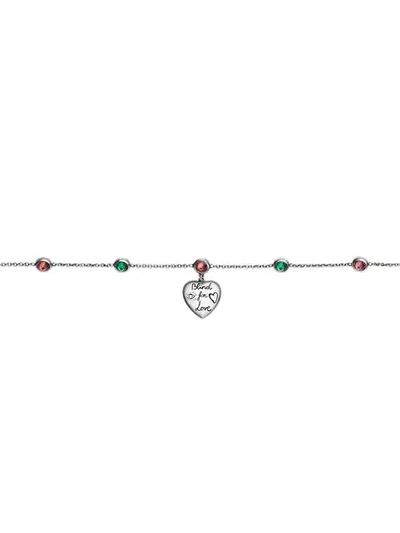 Shop Gucci Blind For Love Bracelet In Silver