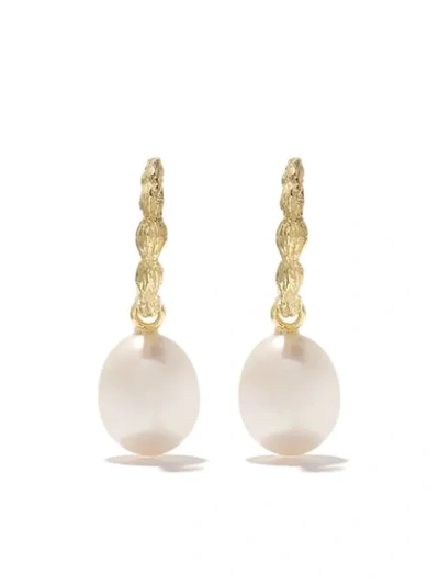 Shop Wouters & Hendrix Gold 18kt Yellow Gold Organic Pearl Hoops