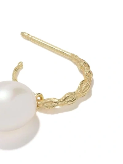 Wouters & Hendrix Gold 18kt Yellow Gold Organic Pearl Hoops In Yellow Gold