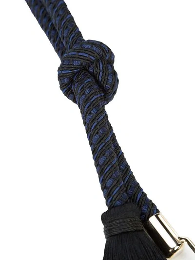 Shop Valextra Tassel Rope Keychain In Black