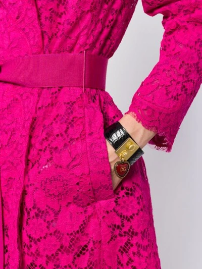 Shop Dolce & Gabbana Heart Locket Cuff Bracelet In Black