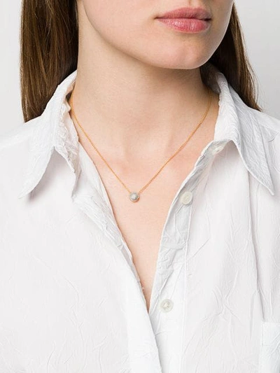 Shop Monica Vinader Fiji Button Diamond Necklace In Gold