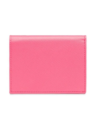 Shop Prada Logo-plaque Folding Wallet In Pink