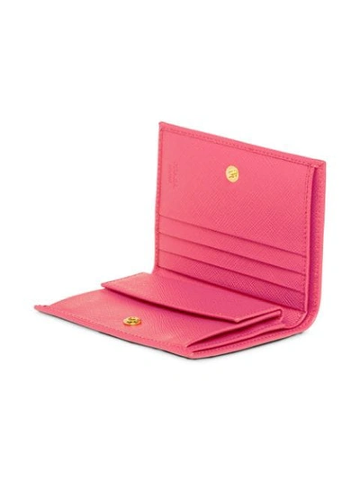 Shop Prada Logo-plaque Folding Wallet In Pink