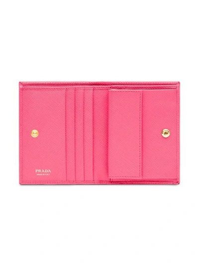 Shop Prada Logo-plaque Folding Wallet In Pink