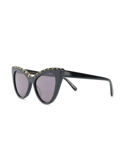 Shop Stella Mccartney Falabella Cat Eye Sunglasses In Black