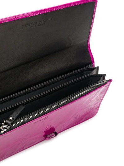 Shop Fabiana Filippi Embellished Strap Wallet In Purple