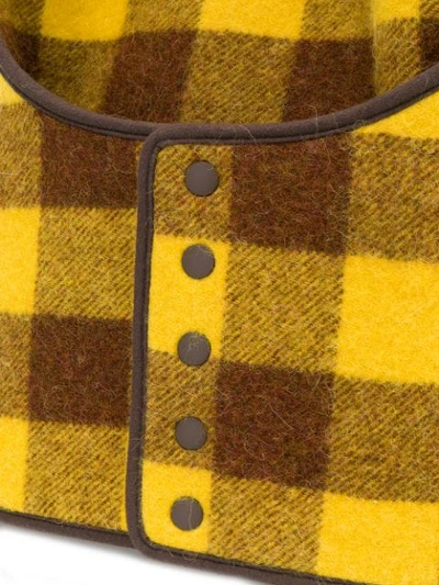 Shop Rick Owens Checked Printed Belted Purse In Yellow