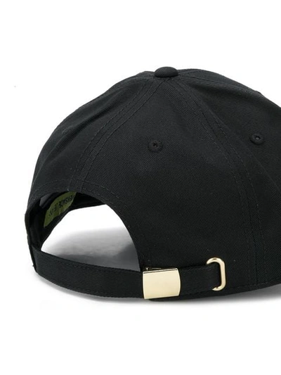 Shop Versace Jeans Embroidered Logo Baseball Cap In Black