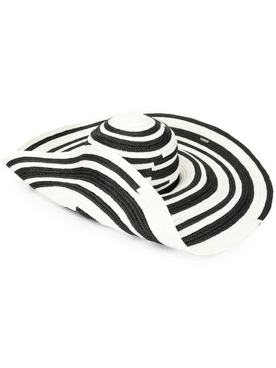 Shop Missoni Striped Wide Brim Hat In White