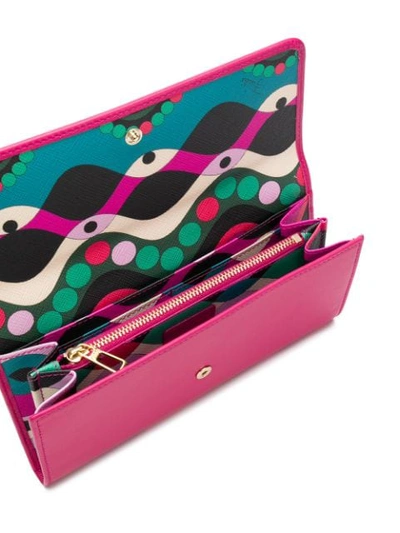 Shop Emilio Pucci Flap Wallet - Pink