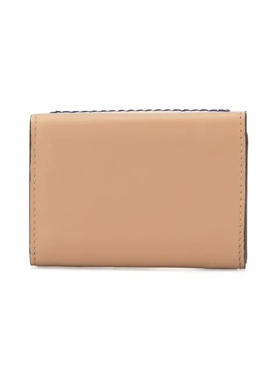 Shop Marni Curved Flap Wallet In Neutrals