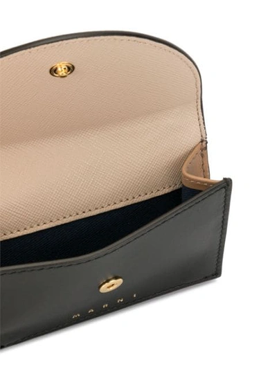 Shop Marni Curved Flap Wallet In Neutrals