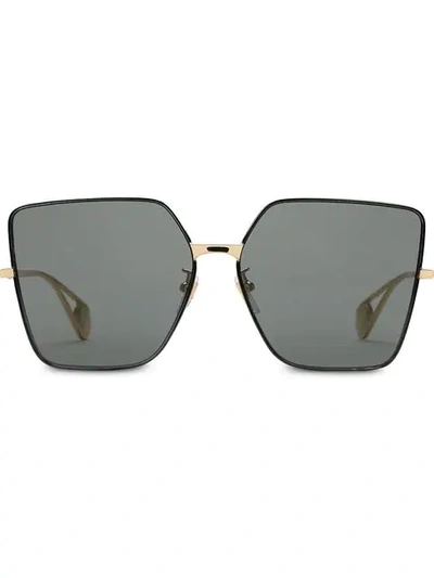 Shop Gucci Square-frame Sunglasses In Gold