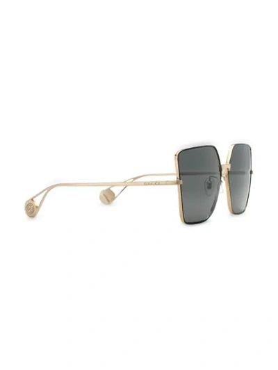 Shop Gucci Square-frame Sunglasses In Gold