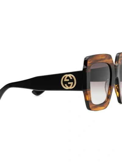 Shop Gucci Square-frame Sunglasses In Brown