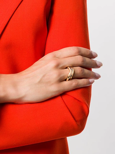 Shop Charlotte Chesnais Wave Set Of Three Rings In Gold