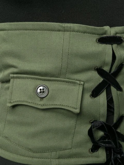 Shop Miu Miu Lace-up Corset Belt In Green